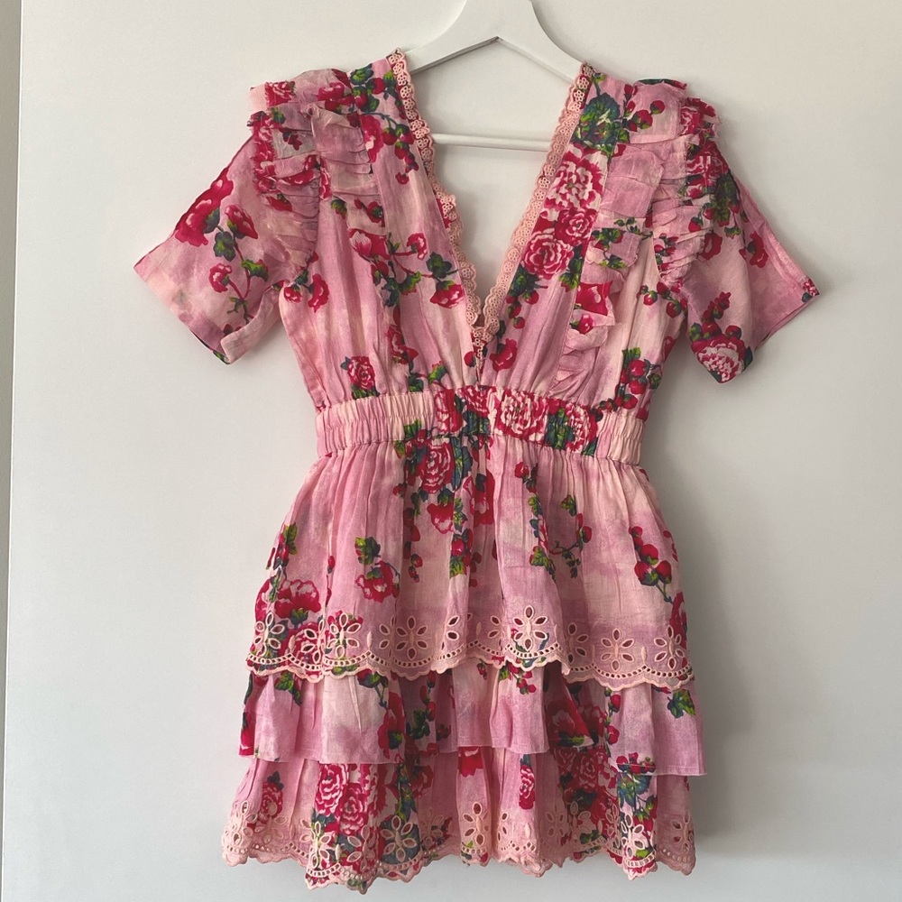 LoveShackFancy Aldina Dress in Pink Desert, size:Petite. Excellent condition